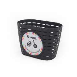 FirstBIKE basket BLACK, incl. strap&sticker